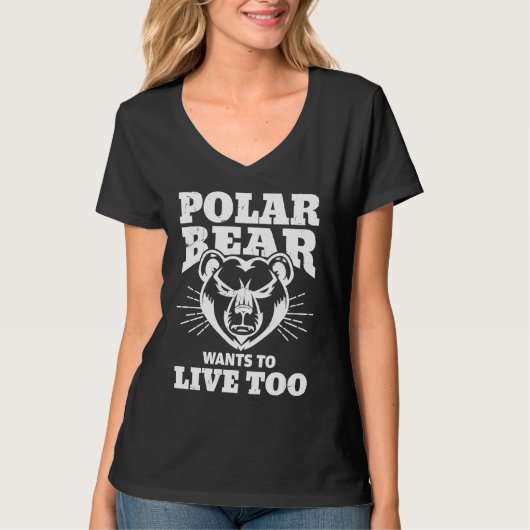 Cool Polar Bear Live Climate Change Polar Bear T-shirt (Voorkant)
