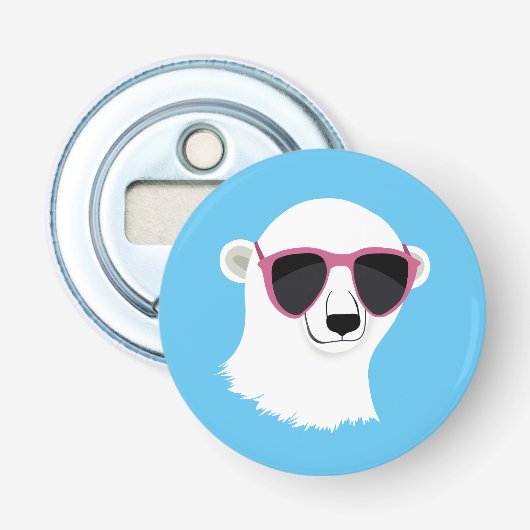 Cool Polar Beer Button Flesopener (Voorkant)
