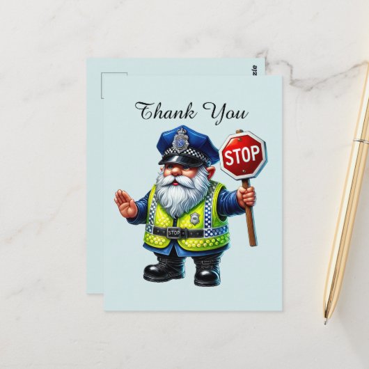 Cool Politie bedankt  Briefkaart (Voorkant / Achterkant in situ)