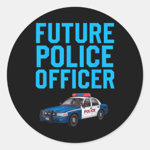 Cool politieagent ontwerp voor jongens Kinder peut Ronde Sticker