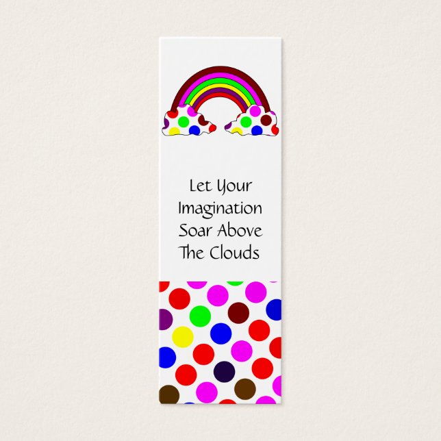 Cool Polka Dot Rainbow Bladwijzer Mini Visitekaartjes (Voorkant)