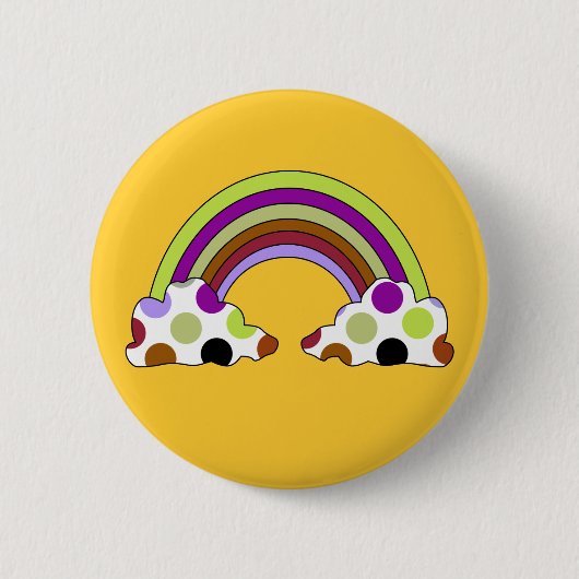 Cool Polka Dot Rainbow Button (Voorkant)