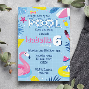 Cool Pool Boy Anniversaire Fête Invitation