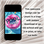 Cool Pool Party Anniversaire Invitation
