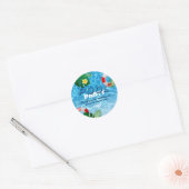 Cool Pool Party Dank u Verjaardag Ronde Sticker (Envelop)