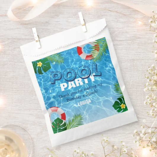 Cool Pool Party Verjaardag Dank u Bedankzakje (Geknipt)