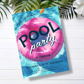 Cool Pool Party Verjaardag uitnodiging