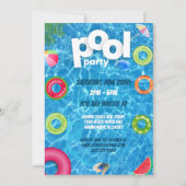 Cool Pool Party | Verjaardagsfeestje Zwemmen  Kaart (Voorkant)