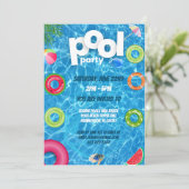 Cool Pool Party | Verjaardagsfeestje Zwemmen Kaart (Staand voorkant)