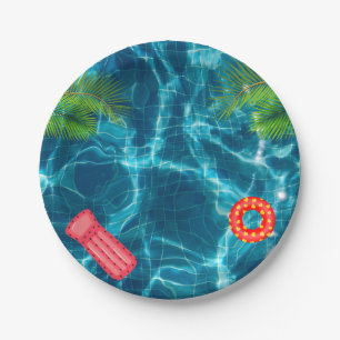 Cool Pool Party   Zwemmen Verjaardagspapier Bord