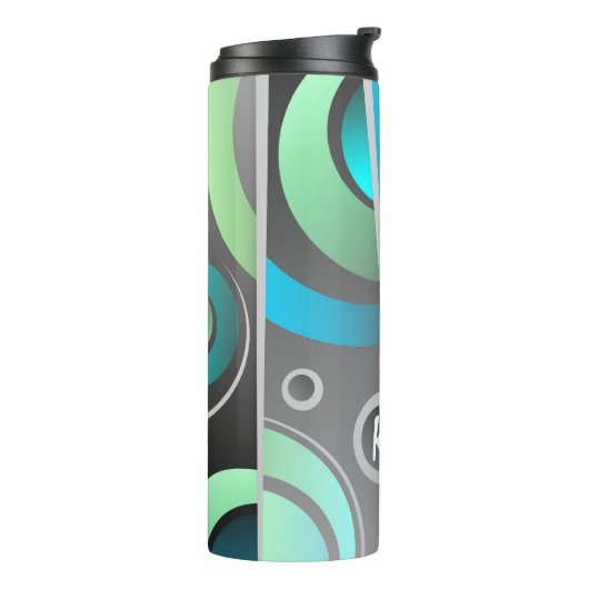 Cool Pop Art Abstract Geometrisch met monogram Thermosbeker (Gedraaid links)