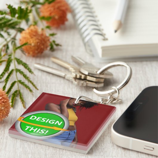 COOL ! Porte-clés - Carré en acrylique (recto-vers (Devant Droit)