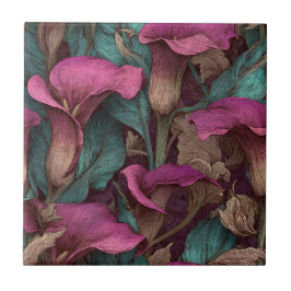 Cool Portuguese Calle Lilies Tiles For Bathroom Tegeltje