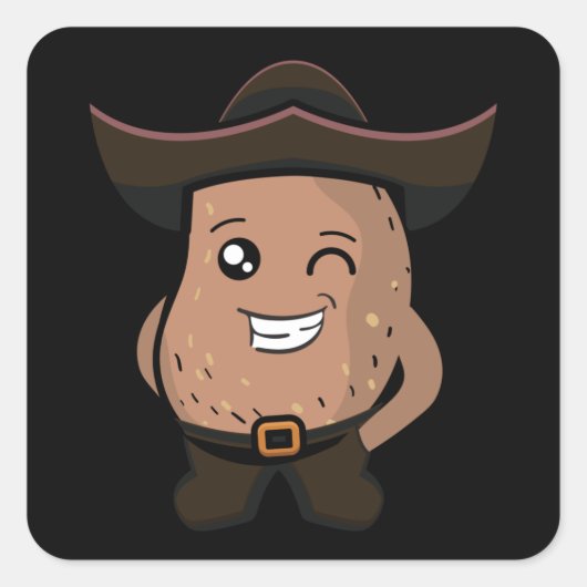 Cool Potato Vierkante Sticker (Voorkant)