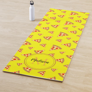 Cool pret pizzakgesneden patroon Monogram neon roz Yogamat