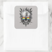 Cool Pride schedel vlammen regenboog sticker (Tas)