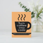 Cool Programmer Geek Coffee Addication Briefkaart (Staand voorkant)