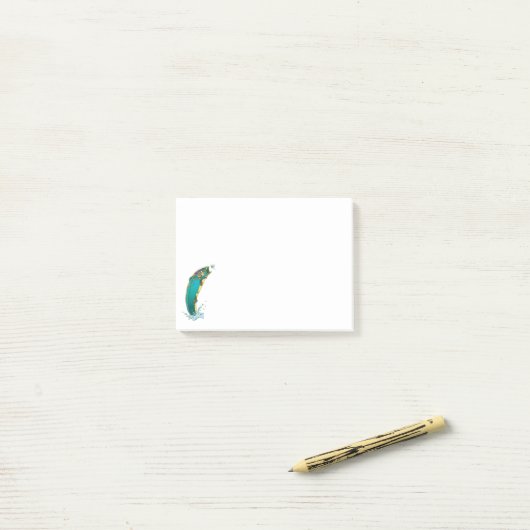 Cool Psychedelic Jumping Trout Post-it® Notes (Op bureau)