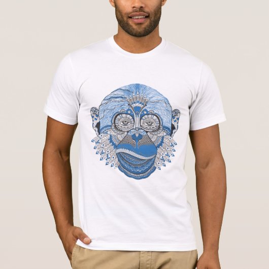Cool psychedelic monkey t-shirt (Voorkant)