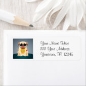 Cool Pug met Zonnebril Hond Adresetiketten Etiket (Insitu)