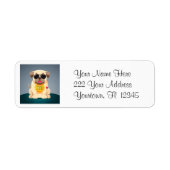 Cool Pug met Zonnebril Hond Adresetiketten Etiket (Voorkant)