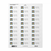 Cool Pug met Zonnebril Hond Adresetiketten Etiket (Full Sheet)
