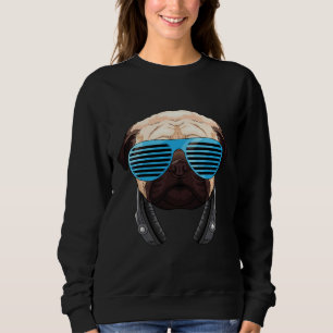 Cool Pug Party Gift Pug Hondenliefhebber Muziek DJ Trui