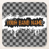 Cool Punk Custom Band Merch Rock Music DJ Musician Vierkante Kartonnen Onderzetter (Voorkant)