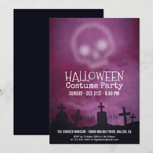 Cool Purple Halloween Costume Fête Invitation