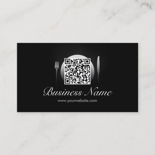 Cool QR Code Carte de visite de restauration/resta (Devant)
