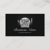 Cool QR Code Catering/Restaurant Visitekaartje (Voorkant)