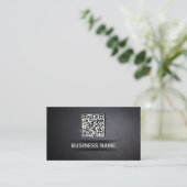 Cool QR Code Embed Donker Visitekaartje in (Staand voorkant)