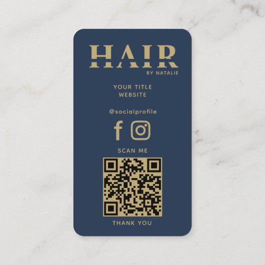 Cool QR Code Haarstylist Cosmetology Professional Visitekaartje (Achterkant)