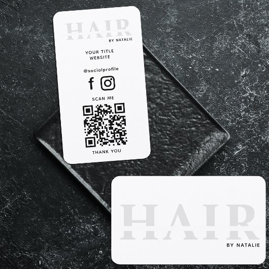Cool QR Code Haarstylist Cosmetology Professional Visitekaartje