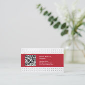 Cool QR Code Red Label Translator Visitekaartje (Staand voorkant)