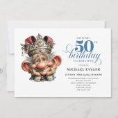 Cool Quirky Man 50 Birthday Editable Invitation (Devant)