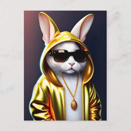 Cool Rabbit Briefkaart (Voorkant)