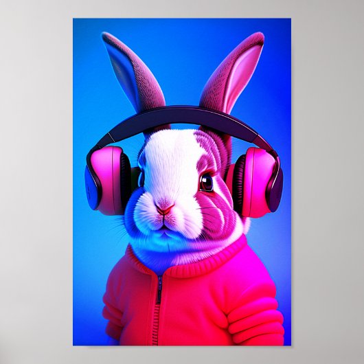 Cool Rabbit Poster (Voorkant)