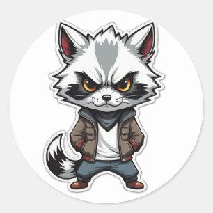 Cool Raccoon Sticker - Een Bandiet met Attitude
