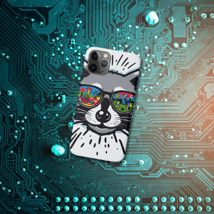 Cool Raccoon Zonnebrillen Kleurrijk Art Design iPhone 11 Pro Hoesje