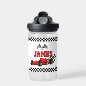 Cool Race Car Boy Aangepaste naam Gepersonaliseerd Waterfles (Voorkant)