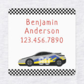 Cool Race Care Custom Name Label (Design 1)