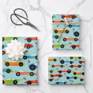 Cool Race Cars Kinderen van Birthday Inpakpapier Vel