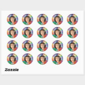 Cool Rainbow Blast Foto Paintball Verjaardagsfeest Ronde Sticker (Vel)