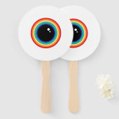 Cool Rainbow Eyeball Handwaaier (Voorkant en achterkant)