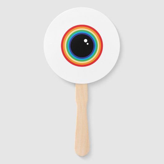 Cool Rainbow Eyeball Handwaaier (Voorkant)
