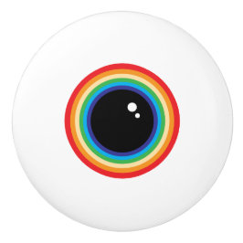 Cool Rainbow Eyeball Keramische Knop