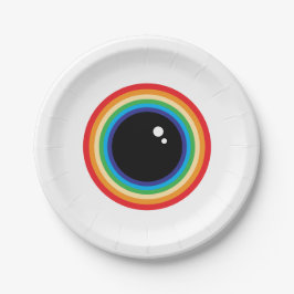 Cool Rainbow Eyeball Papieren Bordje