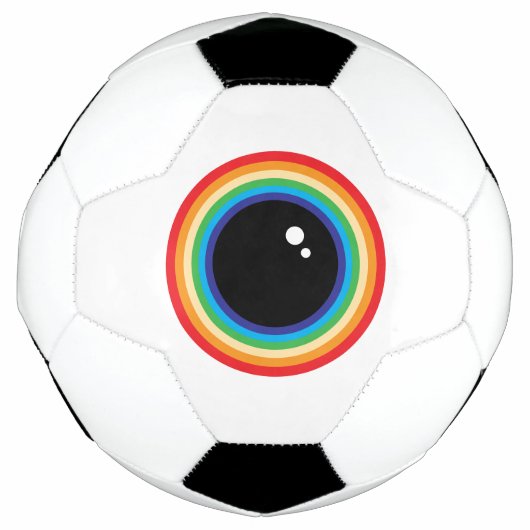 Cool Rainbow Eyeball Voetbal (Voorkant)