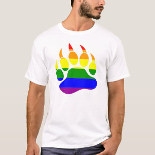 Cool Rainbow Flag Gay Beer Paw T-shirt